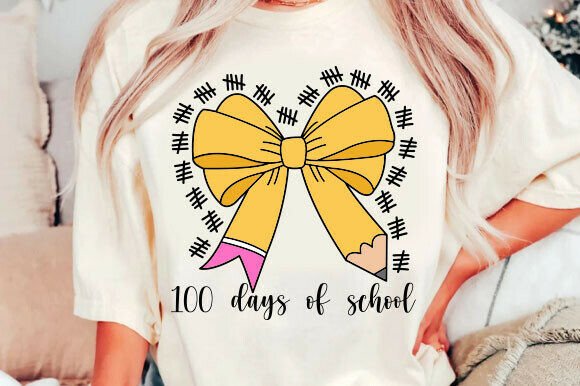 100 Days of School Png, Coquette 100th