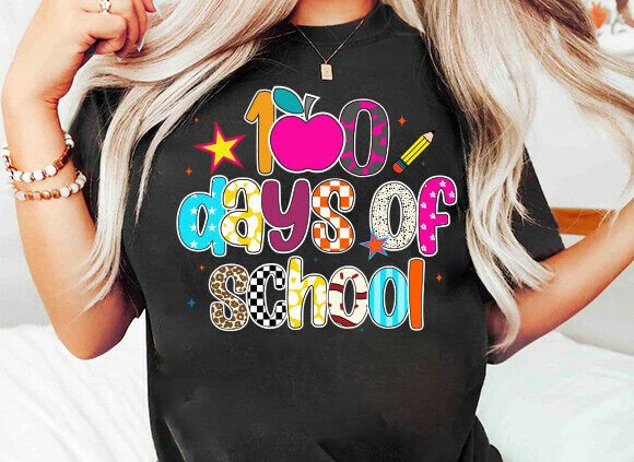 100 Days of School Png, Retro School Png