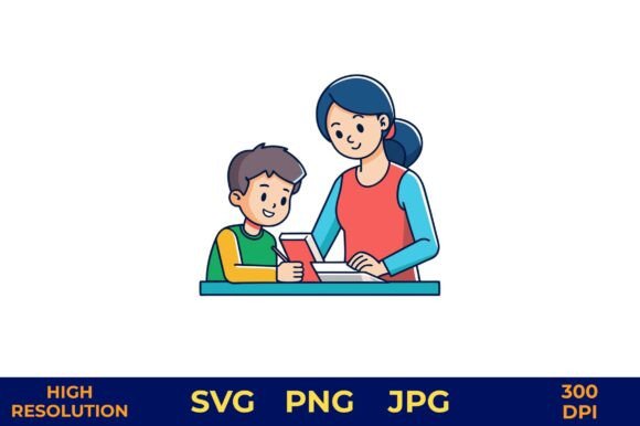 Child Learning with Teacher Guidance Graphics