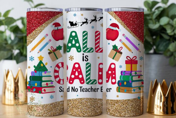 Christmas Teacher Funny 20oz Tumbler Wraps