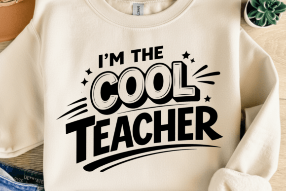 Cool Teacher PNG Design: Graphics for T-Shirt Designs