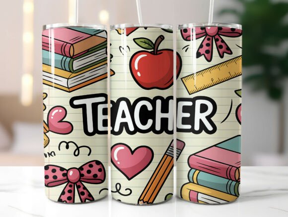 Cute Teacher Valentine School Tumbler Graphics
