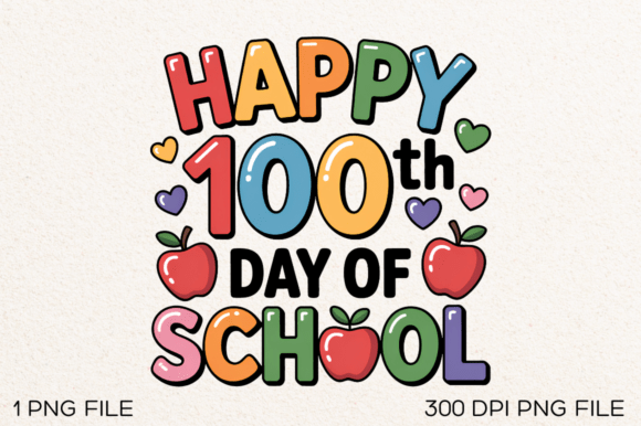 Happy 100th Day of School PNG Design