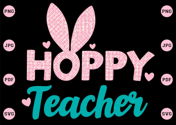 Hoppy Teacher Cute Easter Bunny PNG Graphics