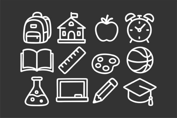 Icons for School Graphics and Design