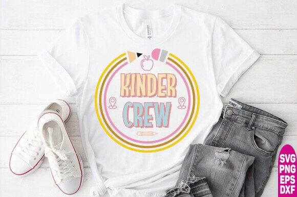 Kinder Crew Teacher Shirt, Graphics & T-Shirt Designs