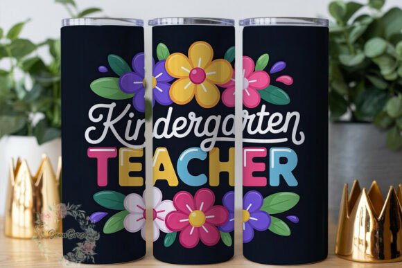 Kindergarten Teacher Floral 20oz Tumbler Graphics