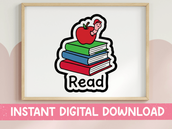 Read Book Stack Worm Apple SVG Graphics