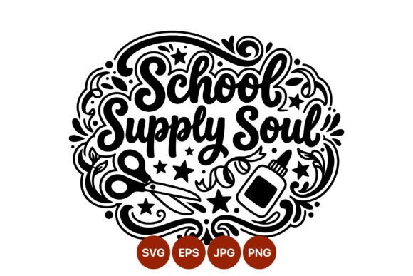 School Supply Soul Hand Lettering Graphics