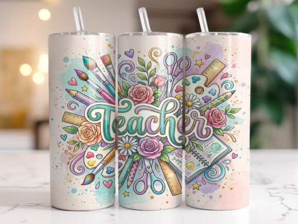 Teacher Appreciation 20oz Skinny Tumbler Graphics