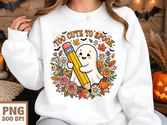 Too Cute to Spook Ghost Teacher PNG: Graphics and Illustrations for Branding