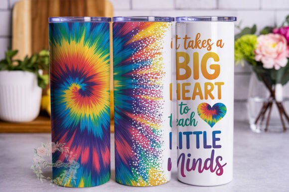 Vibrant Teacher Tie-Dye 20oz Tumbler Wraps